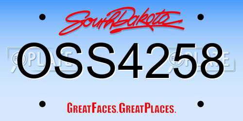 OSS4258 South Dakota License Plate