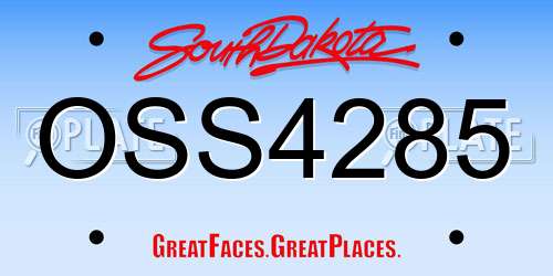 OSS4285 South Dakota License Plate