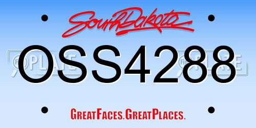 OSS4288 South Dakota License Plate