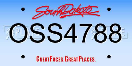 OSS4788 South Dakota License Plate