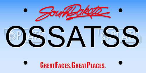 OSSATSS South Dakota License Plate