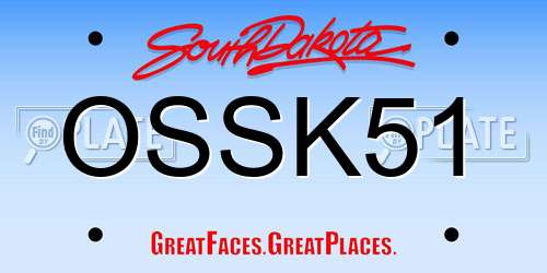 OSSK51 South Dakota License Plate