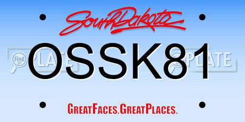 OSSK81 South Dakota License Plate