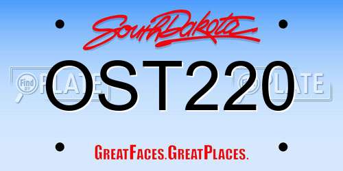 OST220 South Dakota License Plate