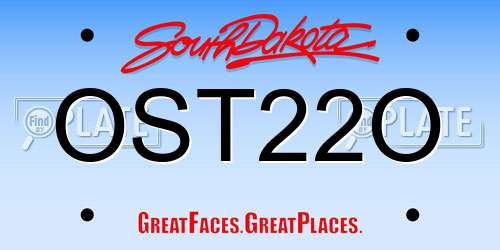 OST22O South Dakota License Plate