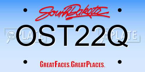 OST22Q South Dakota License Plate