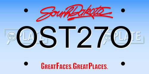 OST27O South Dakota License Plate