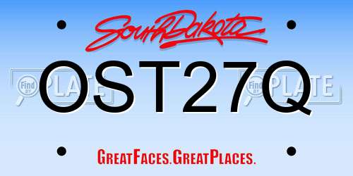 OST27Q South Dakota License Plate