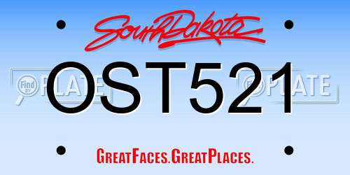 OST521 South Dakota License Plate