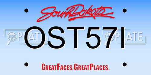 OST57I South Dakota License Plate