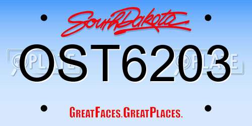 OST6203 South Dakota License Plate