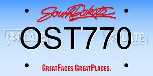 OST770 South Dakota License Plate