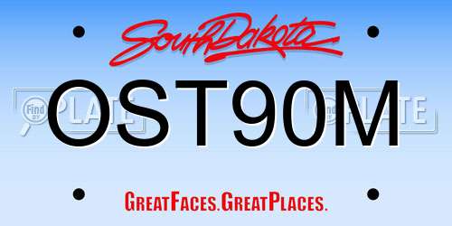 OST90M South Dakota License Plate