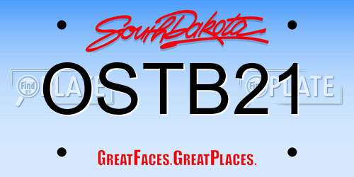 OSTB21 South Dakota License Plate