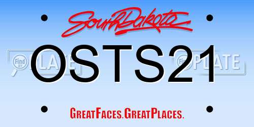 OSTS21 South Dakota License Plate
