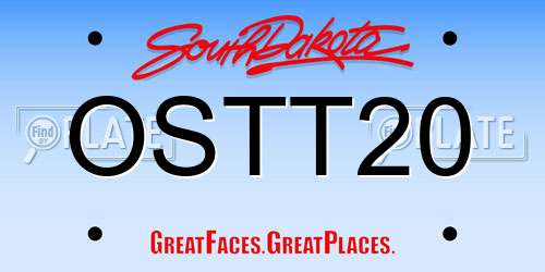 OSTT20 South Dakota License Plate