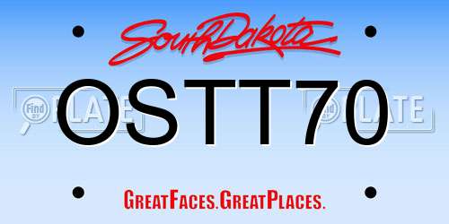 OSTT70 South Dakota License Plate