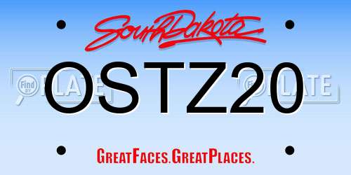 OSTZ20 South Dakota License Plate