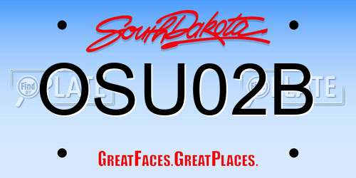 OSU02B South Dakota License Plate