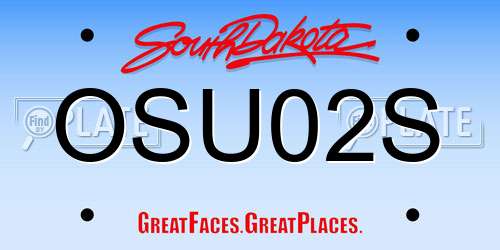 OSU02S South Dakota License Plate