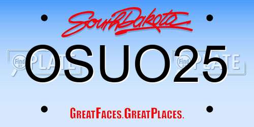OSUO25 South Dakota License Plate