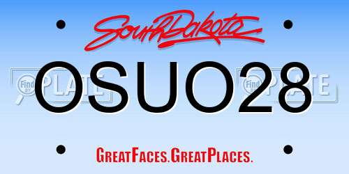 OSUO28 South Dakota License Plate