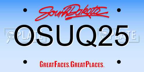 OSUQ25 South Dakota License Plate