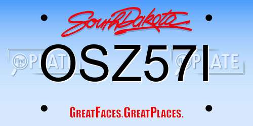 OSZ57I South Dakota License Plate
