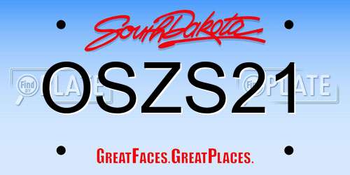 OSZS21 South Dakota License Plate