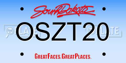 OSZT20 South Dakota License Plate