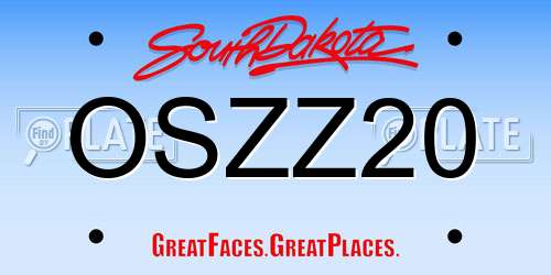 OSZZ20 South Dakota License Plate
