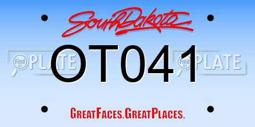 OT041 South Dakota License Plate
