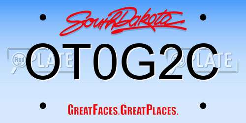 OT0G2C South Dakota License Plate