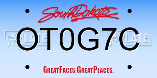 OT0G7C South Dakota License Plate