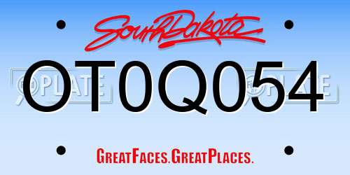 OT0Q054 South Dakota License Plate