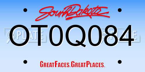 OT0Q084 South Dakota License Plate