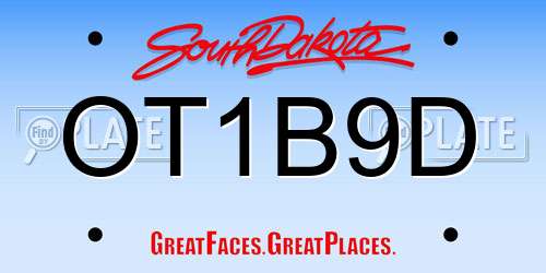OT1B9D South Dakota License Plate