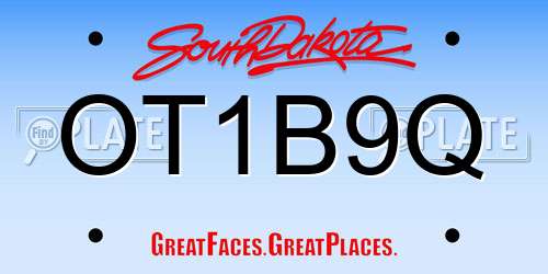 OT1B9Q South Dakota License Plate