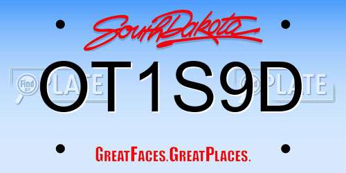 OT1S9D South Dakota License Plate