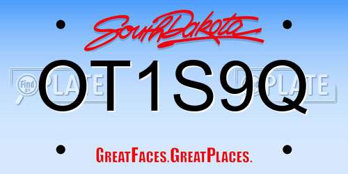 OT1S9Q South Dakota License Plate