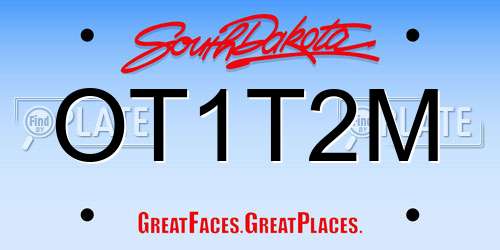 OT1T2M South Dakota License Plate