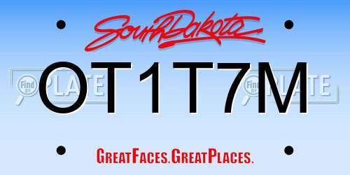 OT1T7M South Dakota License Plate