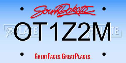 OT1Z2M South Dakota License Plate