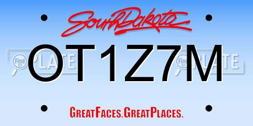 OT1Z7M South Dakota License Plate