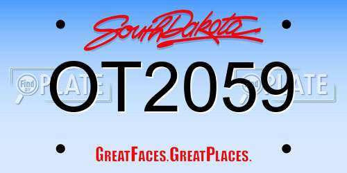 OT2059 South Dakota License Plate