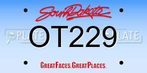 OT229 South Dakota License Plate