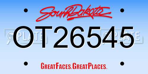 OT26545 South Dakota License Plate