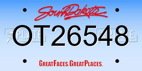 OT26548 South Dakota License Plate