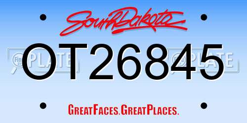 OT26845 South Dakota License Plate