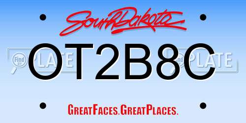 OT2B8C South Dakota License Plate